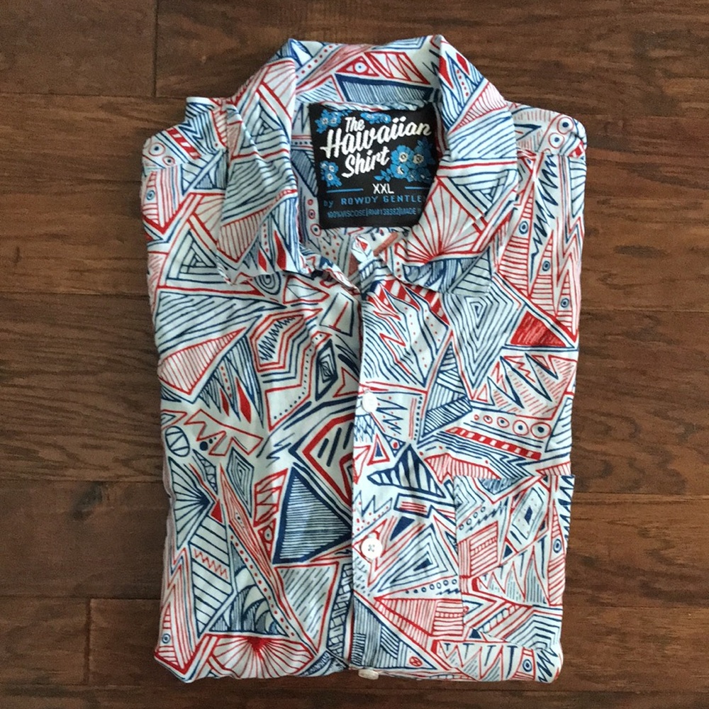 Rowdy gentleman | the hawaiian shirt xxl red and blue patriotic 4th of july